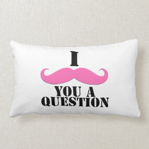 Women's Pink I Moustache You A Question Lumbar Pillow