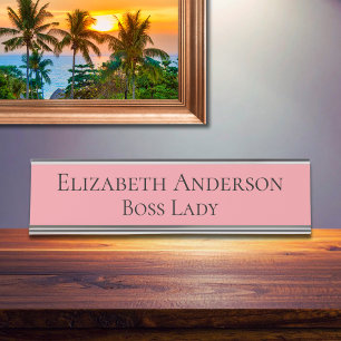 Womens Pink Name Plate