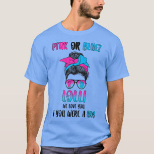 Womens pink or blue lolli gender reveal party  T-Shirt