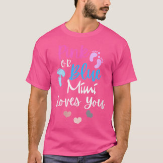 Womens Pink Or Blue Mimi Loves You Gender Reveal M T-Shirt