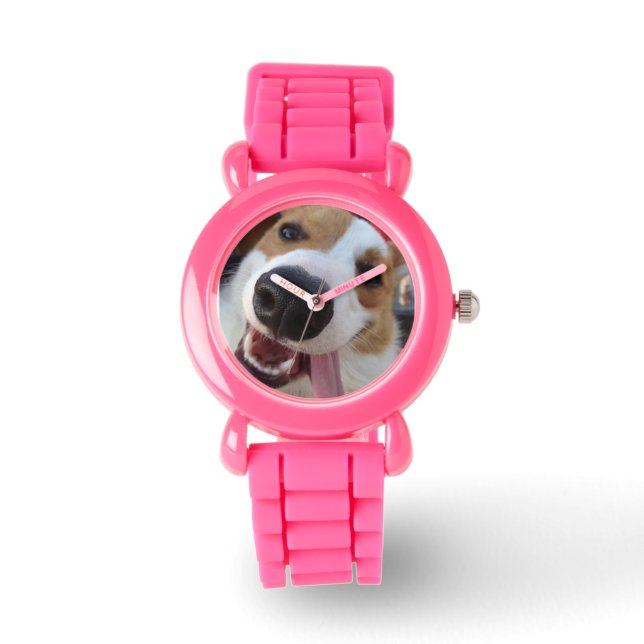 Women's Pink Pembroke Welsh Corgi Watch (Front)
