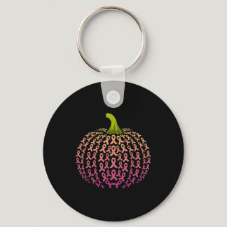 Womens Pink Pumpkin Breast Cancer Awareness Shirt Keychain