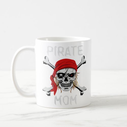 Womens Pirate Mom Skull Crossbones Halloween V Nec Coffee Mug
