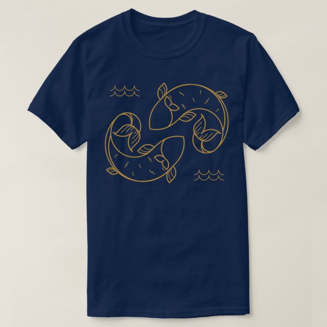 Womens Pisces Zodiac Horoscope Astrology Backprint T-Shirt (Design Front)