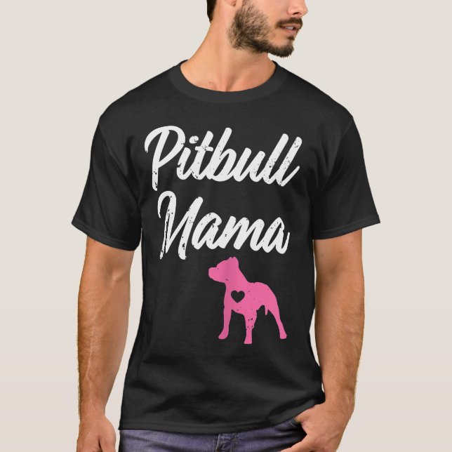 Womens Pitbull Mama Funny Womens Pit Bull Mom Pit  T-Shirt (Front)