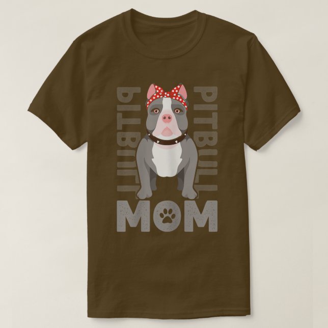 Womens Pitbull Mom - Funny Pit Bull Dog T-Shirt Co (Design Front)