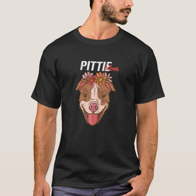 Womens Pittie Mom  Pitbull Dog  Pit Bull Mothers D T-Shirt (Front)