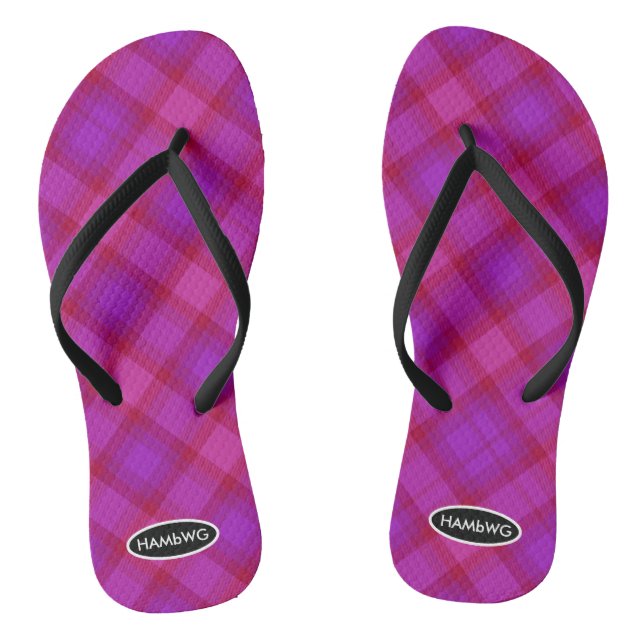 Women's Plaid Flip-flops HAMbWG Kid's Flip Flops (Footbed)