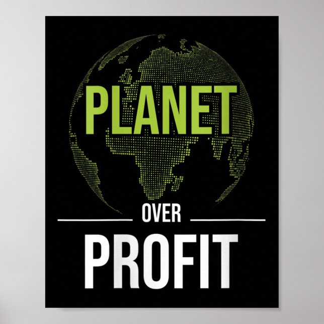 Womens Planet Over Profit - Environmental Poster (Front)