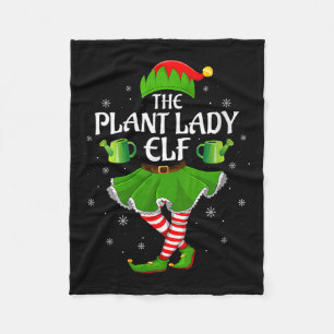 Womens Plant Lady Elf Christmas Family Girls Women Fleece Blanket