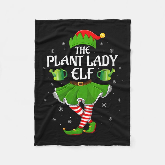Womens Plant Lady Elf Christmas Family Girls Women Fleece Blanket (Front)