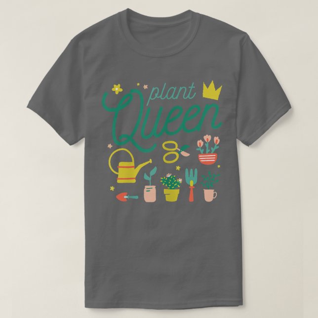 Womens Plant Queen Farmer Gardening Garden Planter T-Shirt (Design Front)