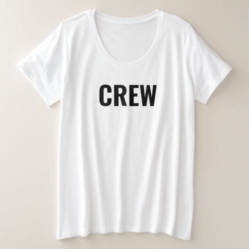 Womens Plus Big Size Tshirts Crew Staff Member