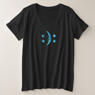 Women's Plus Bipolar Disorder Symbol Blue Size T-Shirt