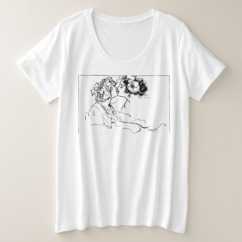 Womens Plus Kissing Girls Vintage Art Ozma of Oz Plus Size T_Shirt