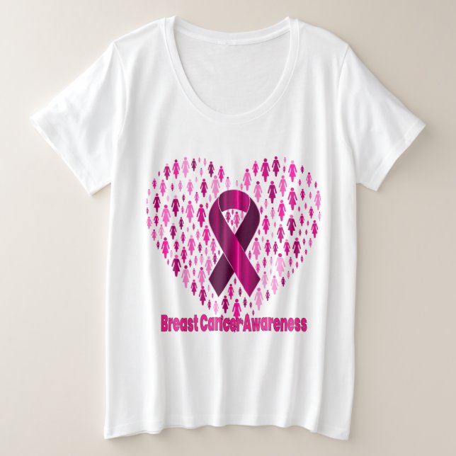 Women's Plus Size Breast Cancer Awareness T-Shirt (Design Front)