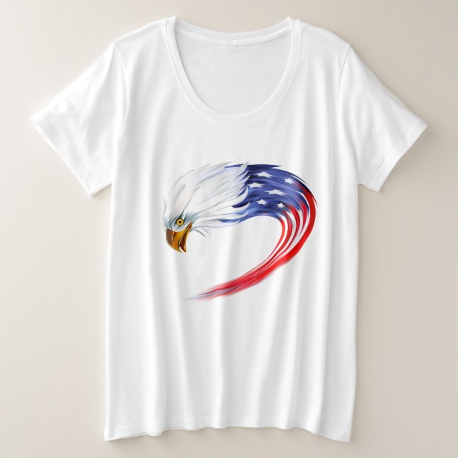 Women's Plus Size Eagle Flag T-Shirt (Design Front)