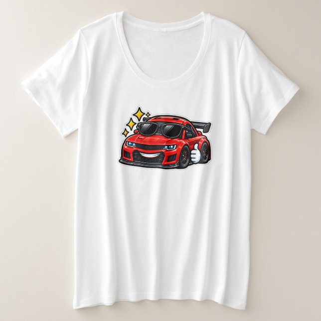    Women's Plus Size Funny Car Tee  (Design Front)