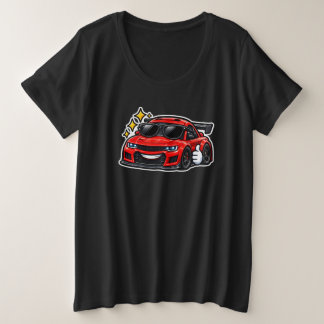 Women's Plus Size Funny Car Tee | Black