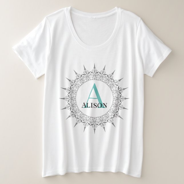Women's Plus Size Monogrammed T-Shirt (Design Front)