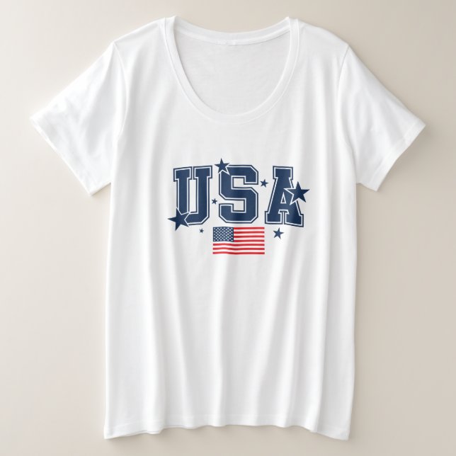 Women's Plus Size Patriotic T-Shirt (Design Front)