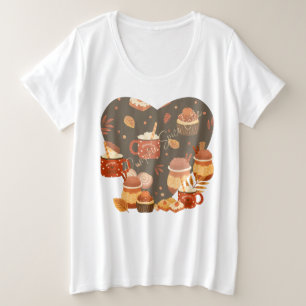 Women's Plus Size Pumpkin Spice Latte T-Shirt