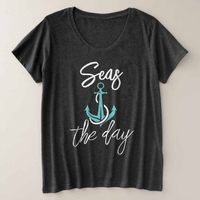 Women's Plus Size Seas the Day T-Shirt (Design Front)