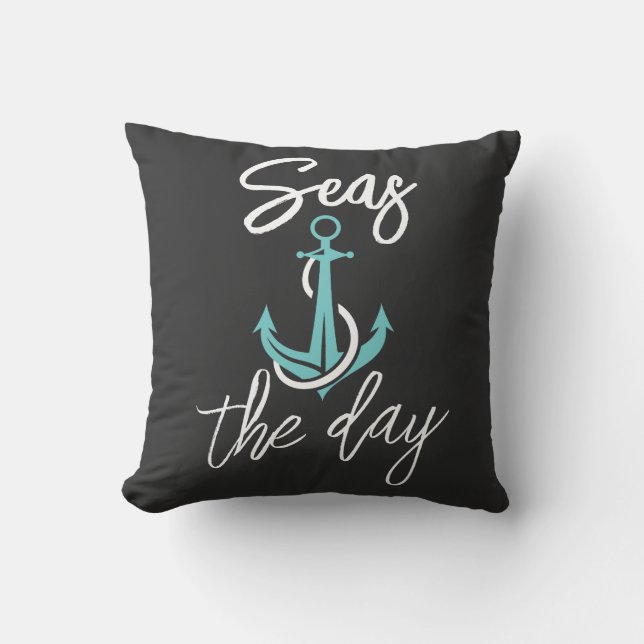 Women's Plus Size Seas the Day Throw Pillow (Front)