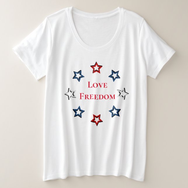 Women's Plus Size T-Shirt-Freedom Plus Size T-Shirt (Design Front)