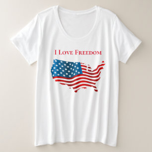 Women's Plus Size T-Shirt-Freedom Plus Size T-Shirt