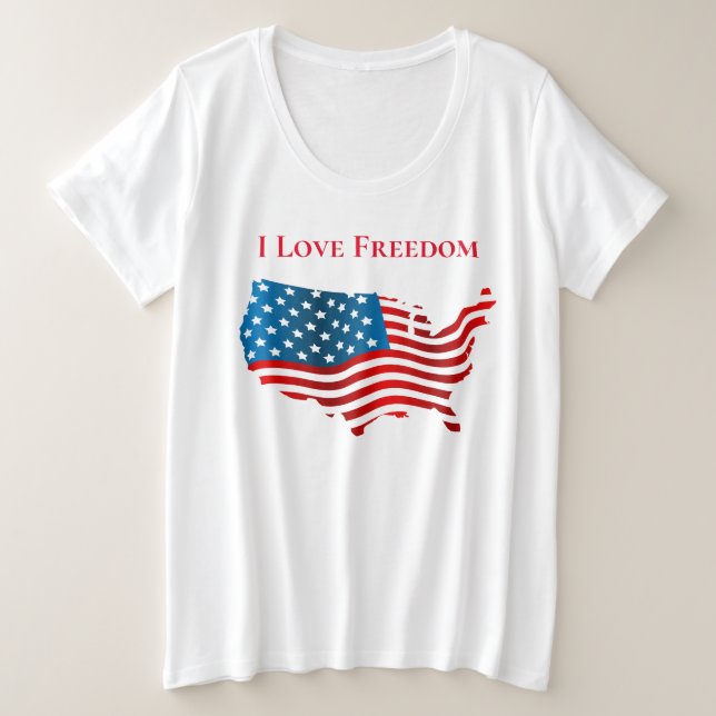Women's Plus Size T-Shirt-Freedom Plus Size T-Shirt (Design Front)