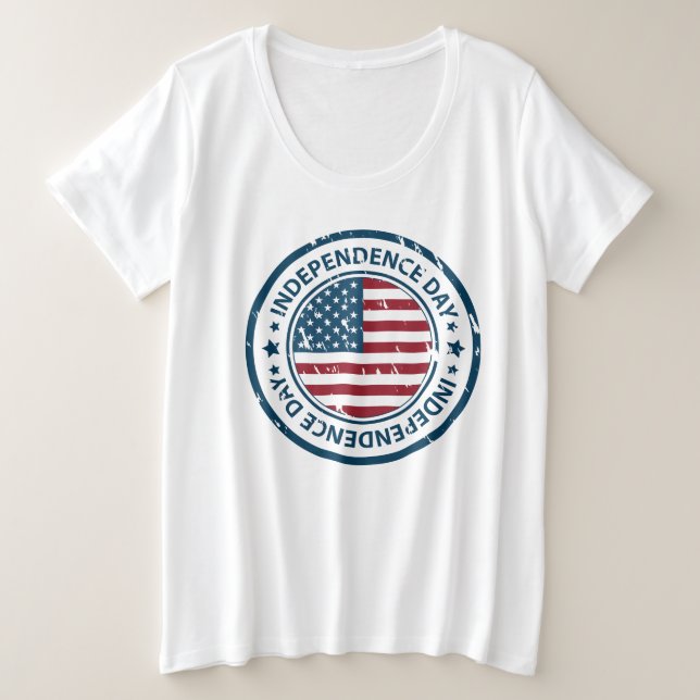 Women's Plus Size T-Shirt-July 4th Plus Size T-Shirt (Design Front)
