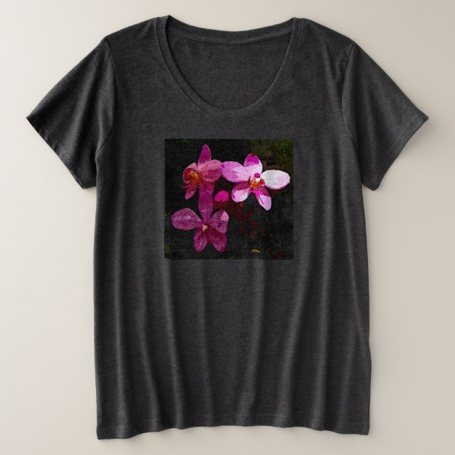 Women's Plus Size Tee Purple Orchids (Design Front)