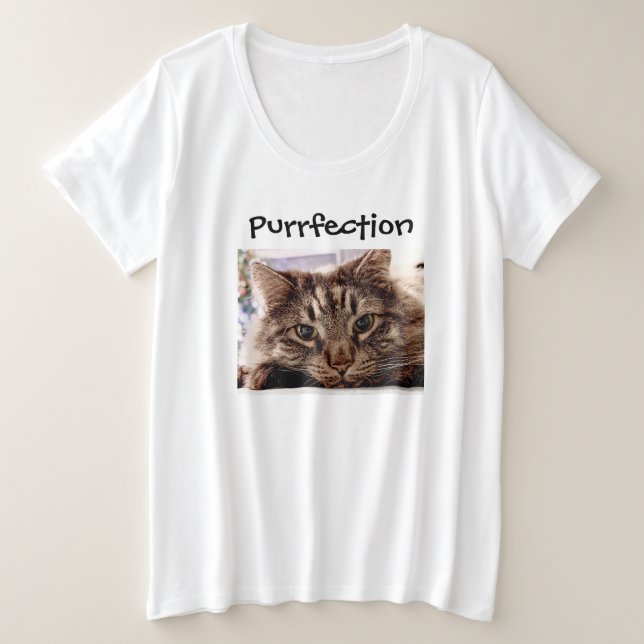 Womens Plus Size Tee Purrfection (Design Front)