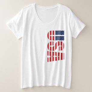 Women's Plus Size USA Flag T-Shirt