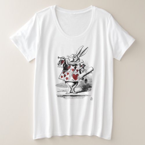 Womens Plus White Rabbit Alice in Wonderland Plus Size T_Shirt