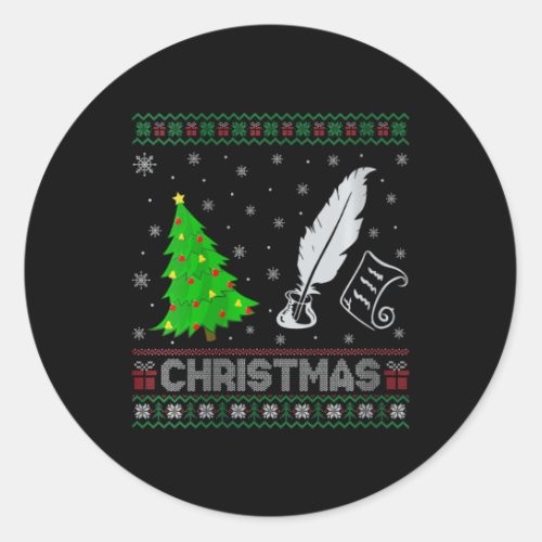 Womens Poetry Xmas Tree Lighting Ugly Christmas Sw Classic Round Sticker