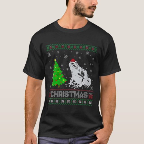 Womens Poison Dart Frog Xmas Tree Lighting Ugly Ch T_Shirt