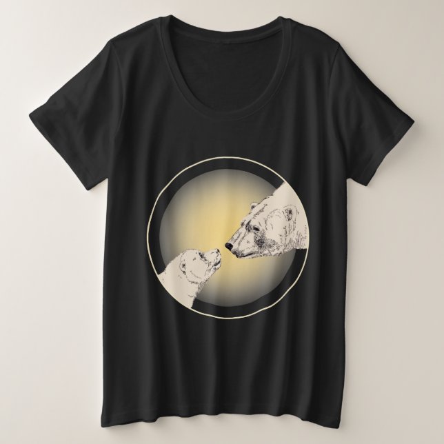 Women's Polar Bear Art Plus Size T-Shirts (Design Front)
