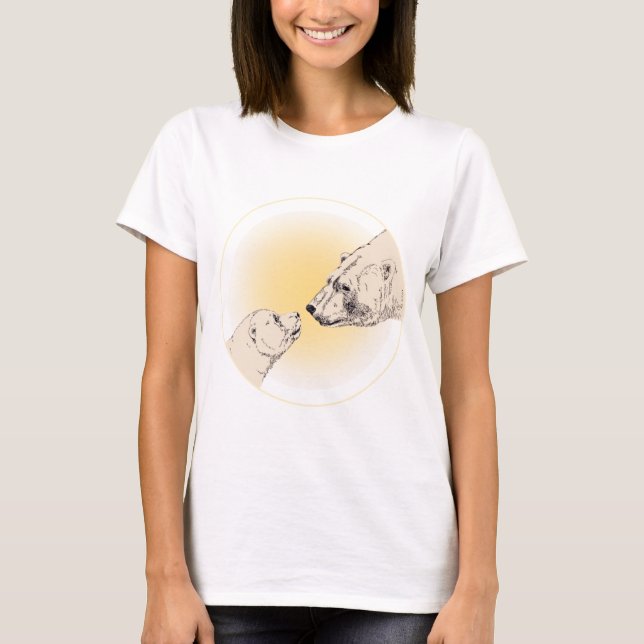 Womens Polar Bear Kiss T-shirt (Front)