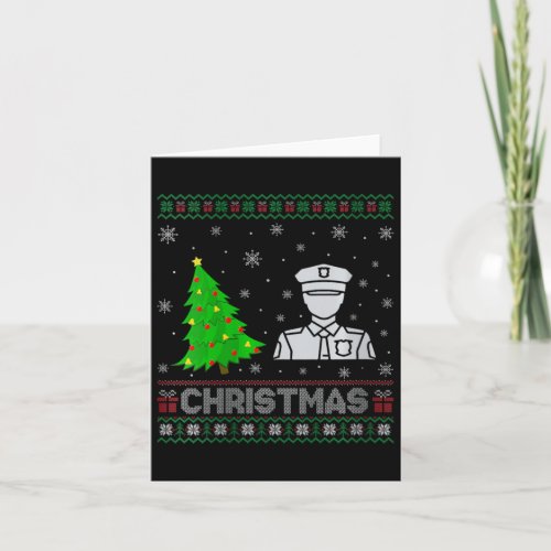 Womens Police Xmas Tree Lighting Ugly Christmas Sw Card