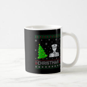 Womens Police Xmas Tree Lighting Ugly Christmas Sw Coffee Mug