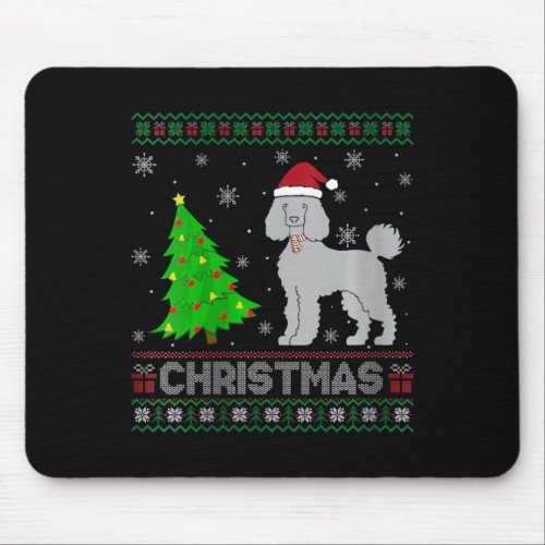 Womens Poodle Dog Xmas Tree Lighting Ugly Christma Mouse Pad