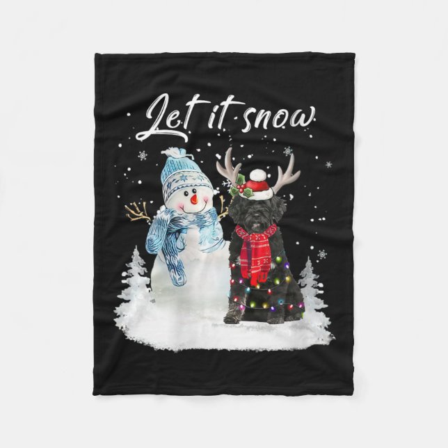 Womens Portuguese Water Dog Santa Dog Christmas Sn Fleece Blanket (Front)