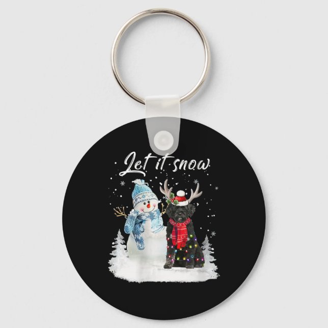 Womens Portuguese Water Dog Santa Dog Christmas Sn Keychain (Front)
