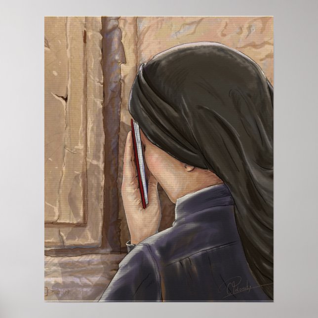 Women's Prayer Western Wall Jerusalem Israel Paint Poster (Front)