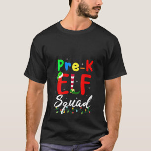 Womens Pre K Elf Squad  Christmas Elf Teacher Stud T-Shirt
