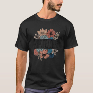 Womens Pre K Teacher Retro Flower Teacher T-Shirt
