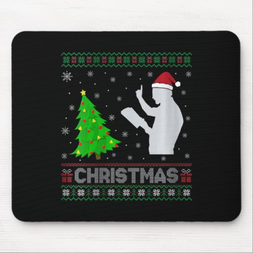 Womens Preacher Xmas Tree Lighting Ugly Christmas  Mouse Pad