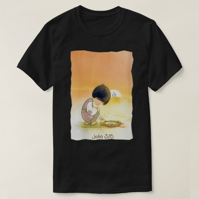 Womens Precious Moments John 316 VNeck1  T-Shirt (Design Front)
